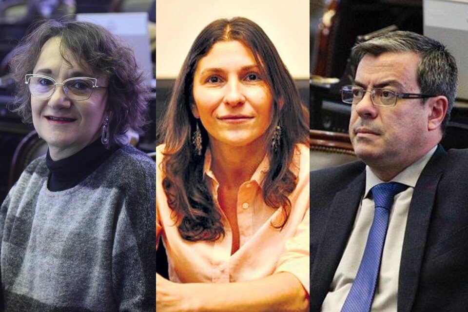 Les diputades del Frente de Todos Mara Brawer, Mónica Macha y Germán Martínez.