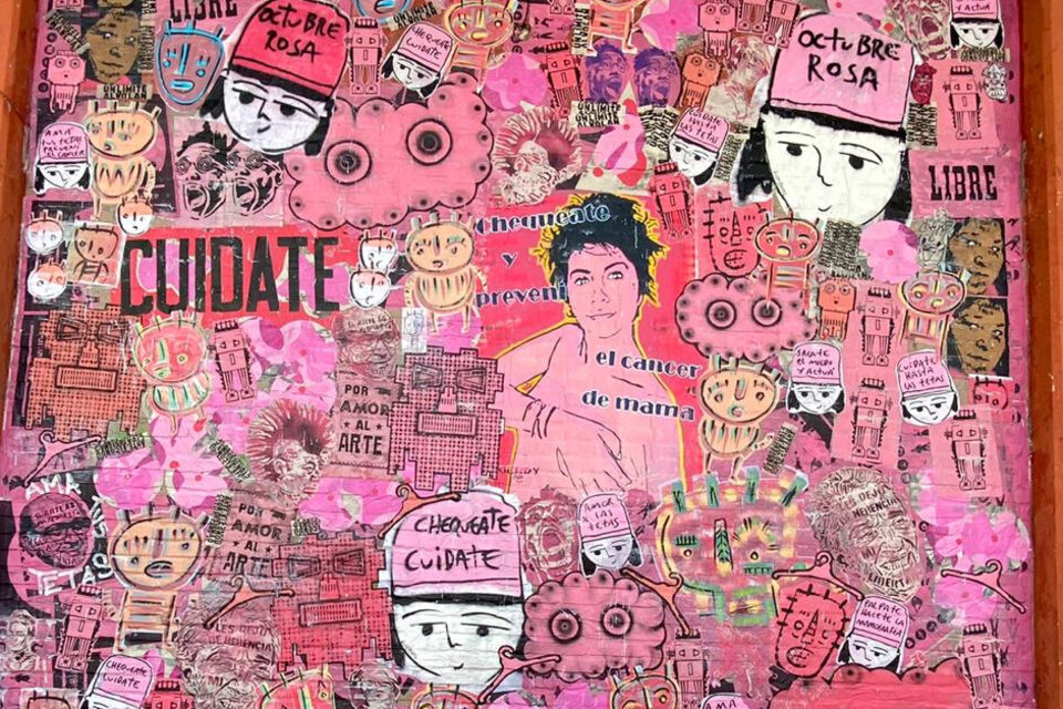 En una pared ubicada en Avenida Dorrego al 1700 se pintó el primer mural artístico-callejero que busca concientizar sobre el cáncer de mama.