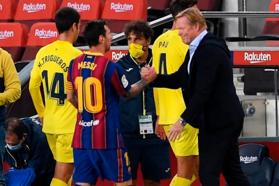 Koeman y Messi, una relación que está en la mira constante de la prensa española. (Fuente: AFP)