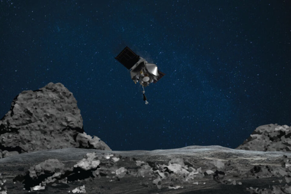 La nave OSIRIS-REx de la NASA desciende este martes 20 de ocubre en Bennu, el asteroide que podría chocar contra la Tierra. (Fuente: NASA)