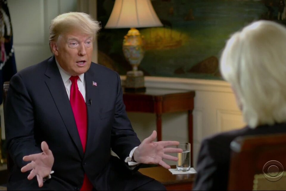 Un momento de la entrevista que difundió Trump.  (Fuente: Captura de pantalla)