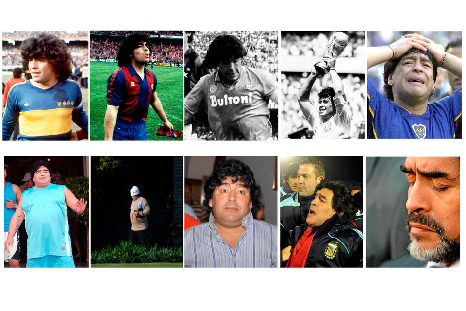 Diego Maradona y sus mil caras, en una vida de película. 