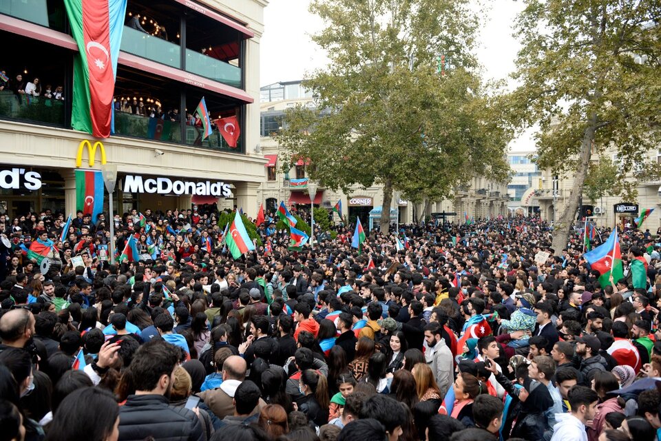 Celebración en Baku, capital de Azerbaiyán.  (Fuente: AFP)