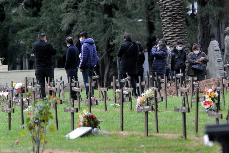 Sector covid-19 del cementerio de Chacarita. (Fuente: Sandra Cartasso)