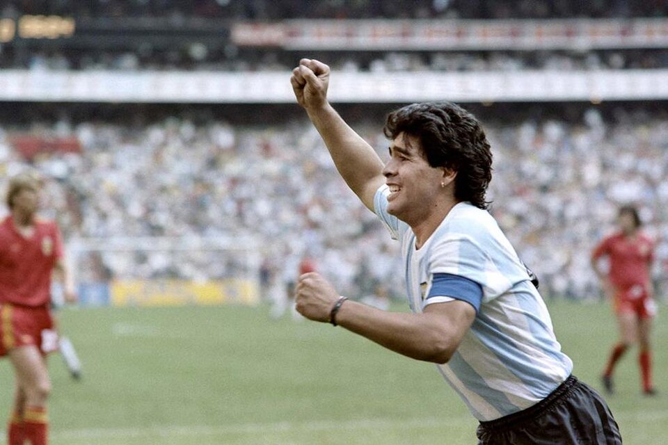 Maradona marcó ocho goles con la camiseta de la Selección en Mundiales. (Fuente: AFP)
