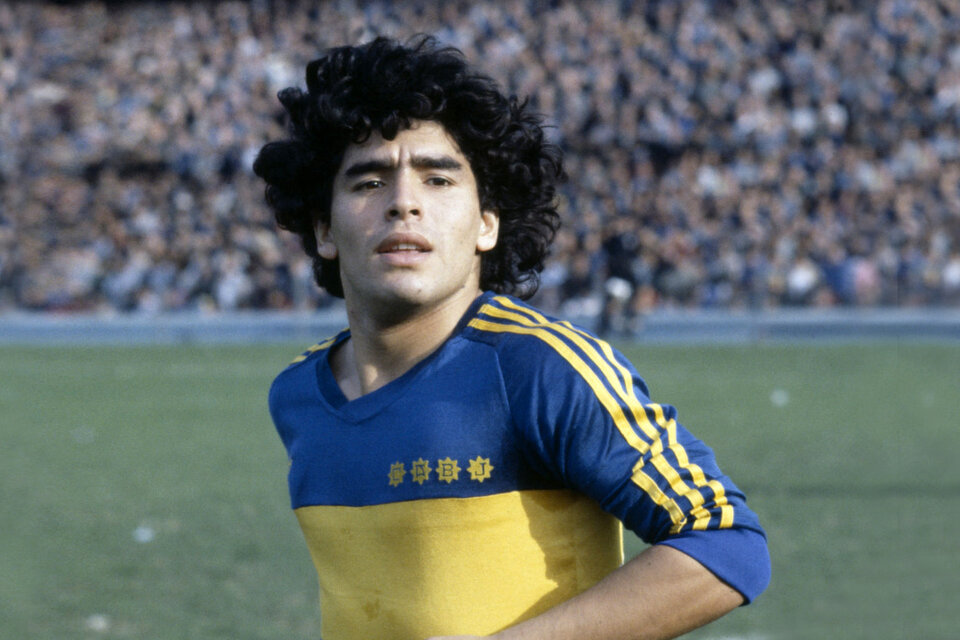 Maradona con la camiseta de Boca en 1981.