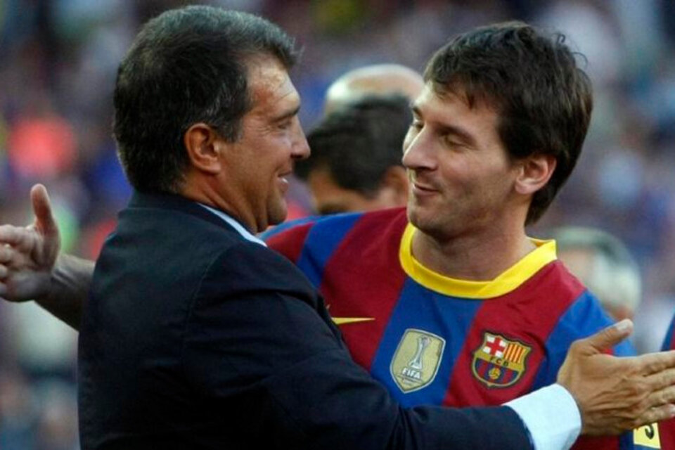 Joan Laporta junto a Leonel Messi, en su época de presidente culé- (Fuente: EFE)