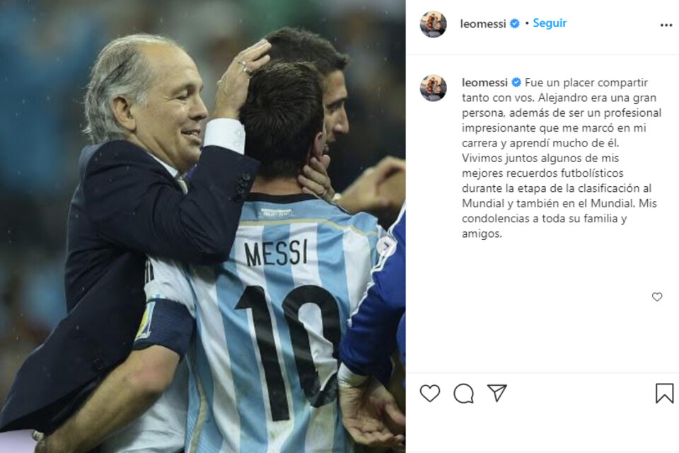 El posteo de Messi para Pachorra. (Fuente: Instagram)