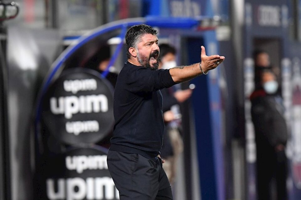 Gattuso será el primer DT del Napoli en pisar el césped del estadio Diego Maradona. (Fuente: AFP)