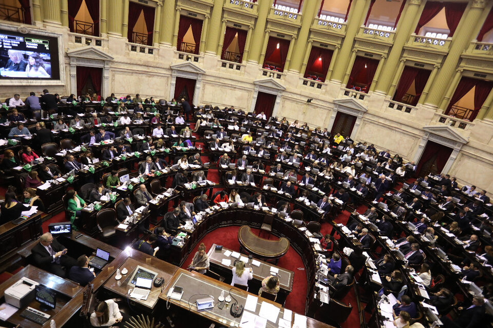 La Cámara de Diputados durante el debate por el aborto en 2018. (Fuente: Joaquín Salguero)