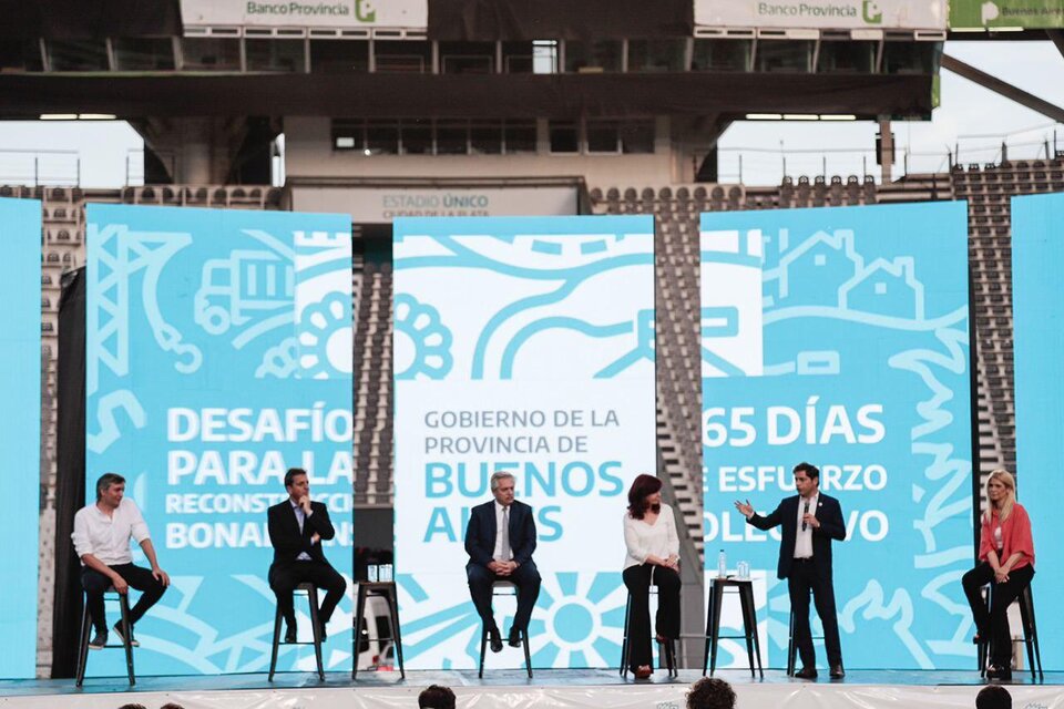 Alberto Fernández y Cristina Kirchner en La Plata: "El Frente de Todos sigue unido como siempre".