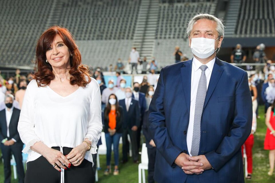 Alberto Fernández junto a Critina Kirchner.