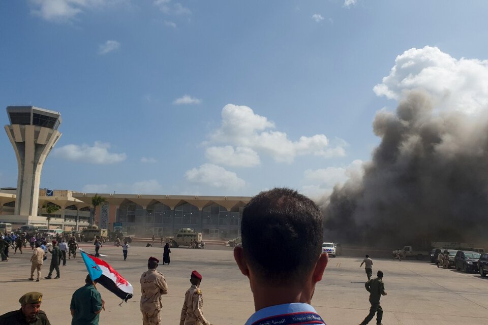 Una imagen del aeropuerto de Adén tras el atentado.  (Fuente: AFP)