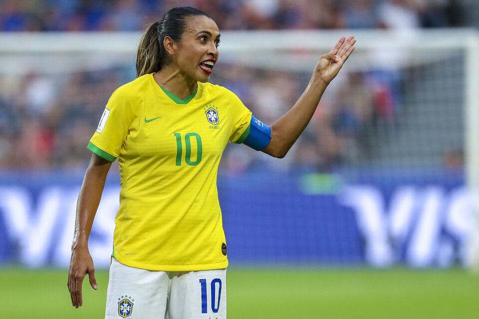 Marta, máxima goleadora en la historia de los Mundiales. (Fuente: EFE)