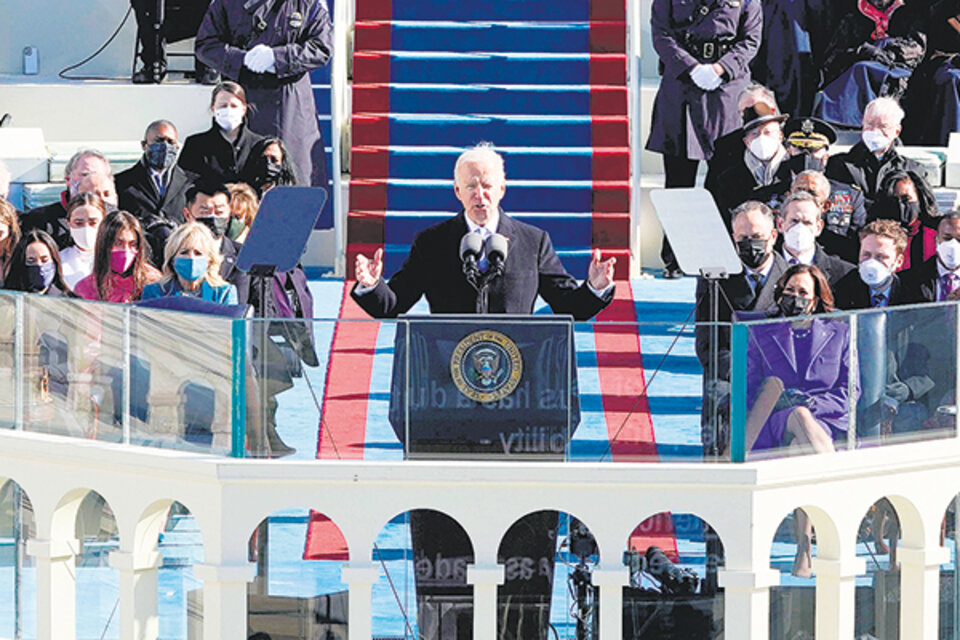 Joe Biden en su discurso de asunción. (Fuente: EFE)