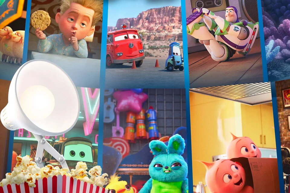 Los más memorables personajes de la escudería Pixar aparecen en los cortos animados Pixar Popcorn, por Disney+. (Fuente: Pixar Popcorn)
