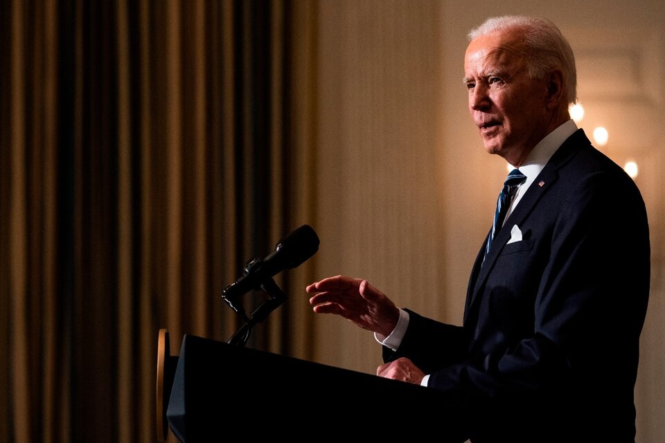 Biden dio un discurso sobre temas ambientales durante un evento en la Casa Blanca. (Fuente: AFP)