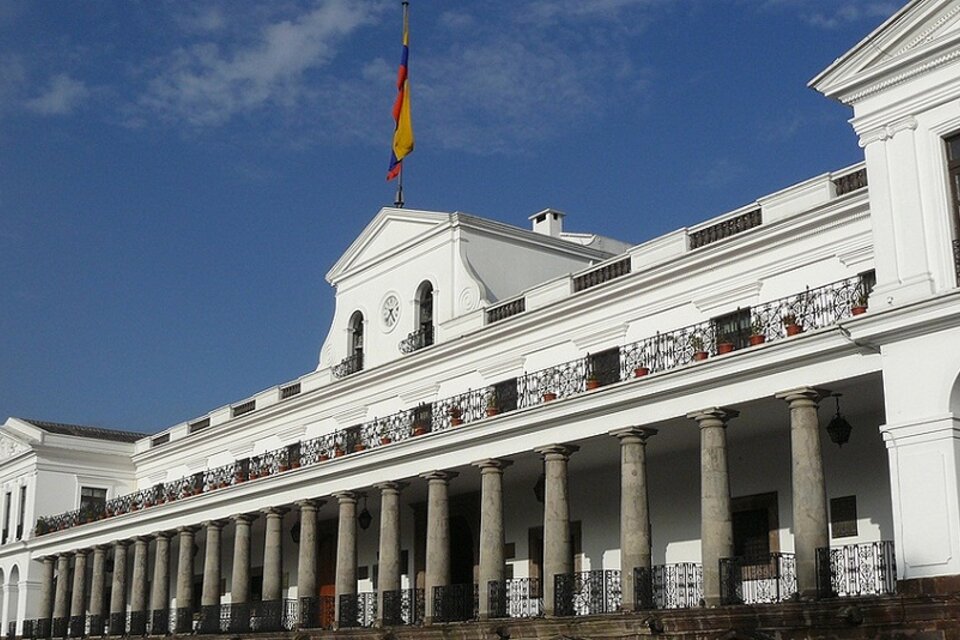 Palacio de Carondelet, sede del gobierno ecuatoriano. (Fuente: Télam)