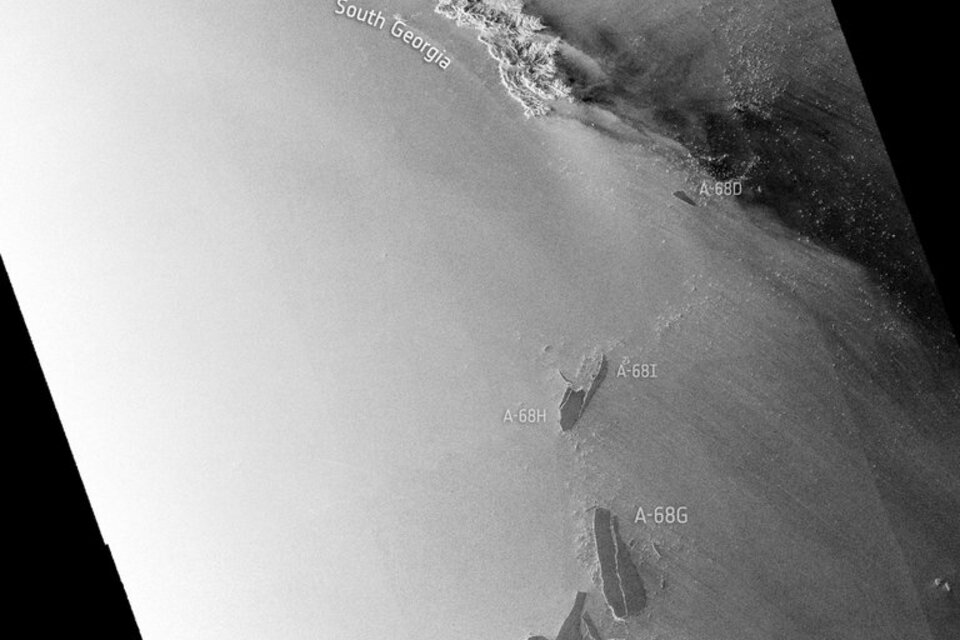 Se desprendieron otros icebergs del gran témpano que amenazaba una isla del Atlántico Sur (Fuente: EFE)