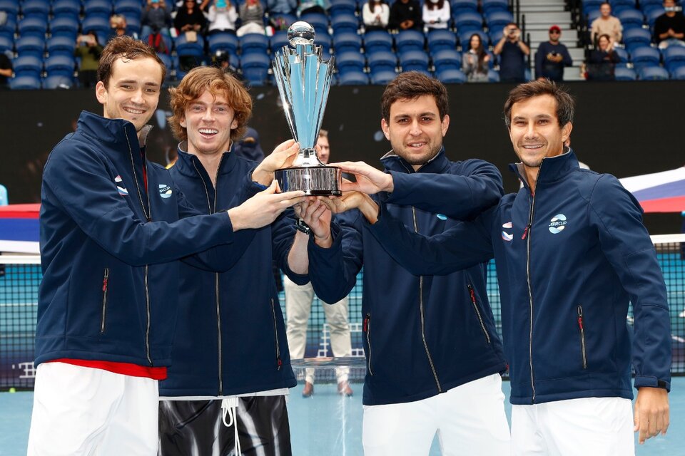 El equipo ruso, campeón de la Copa ATP en Melbourne.  (Fuente: AFP)