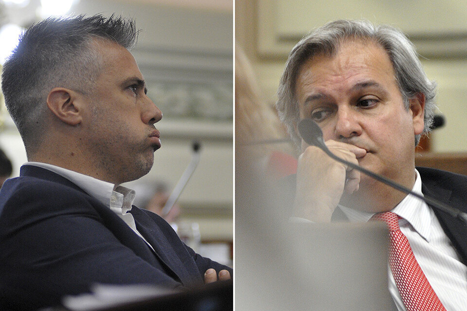 El diputado Busatto (PJ) y Farías (FPCyS). protagonistas en la disputa.