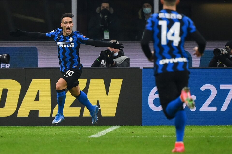 Martínez, con asistencia de Lukaku, marcó el tercer gol del Inter. (Fuente: AFP)