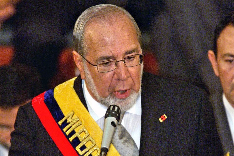 Gustavo Noboa gobernó Ecuador entre 2000 y 2003, tras la caída de Jamil Mahuad.  (Fuente: AFP)