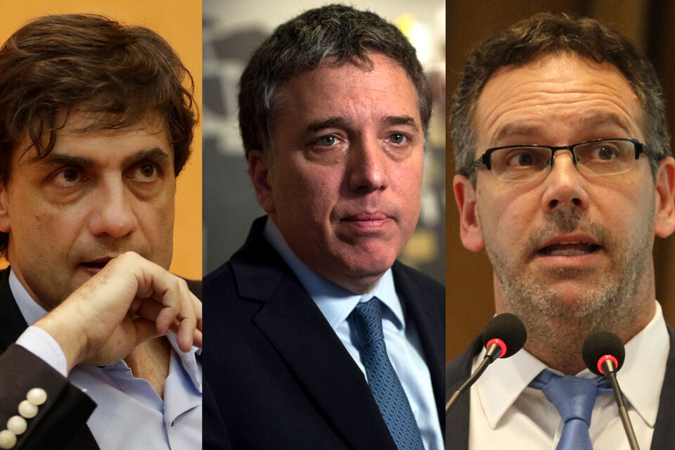 Lacunza, Dujovne (el ejecutor del crédito) y el ex titular del BCRA, Guido Sandleris, apuntados como responsables. 