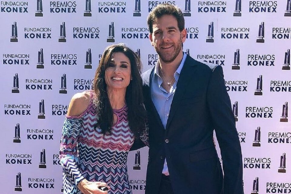 Gabriela Sabatini y Juan Martín del Potro durante la entrega de los premios Konex. (Fuente: Team Delpo)