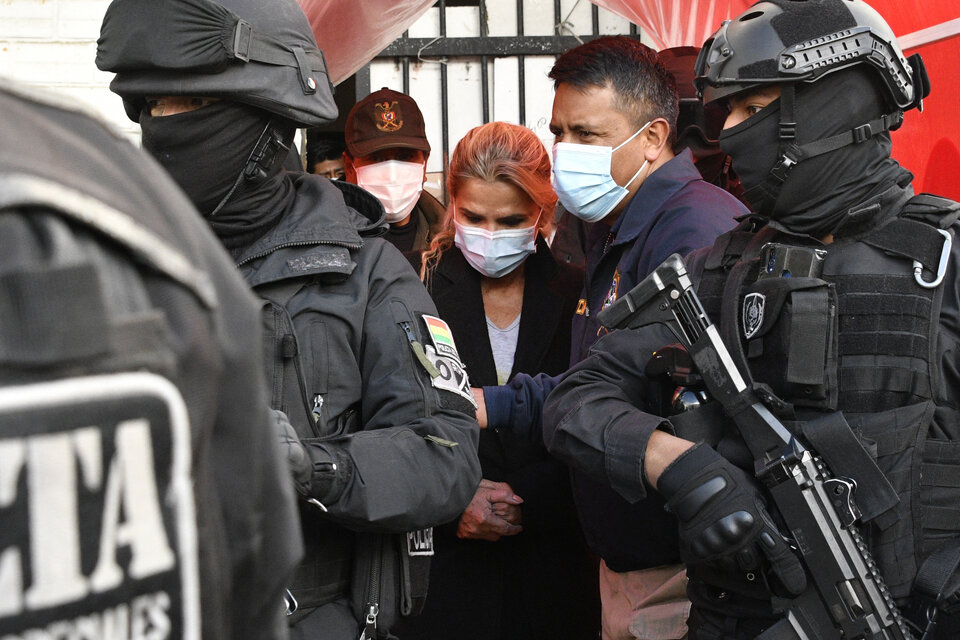 La expresidenta de facto fue detenida el sábado en la localidad boliviana de Trinidad. (Fuente: AFP)