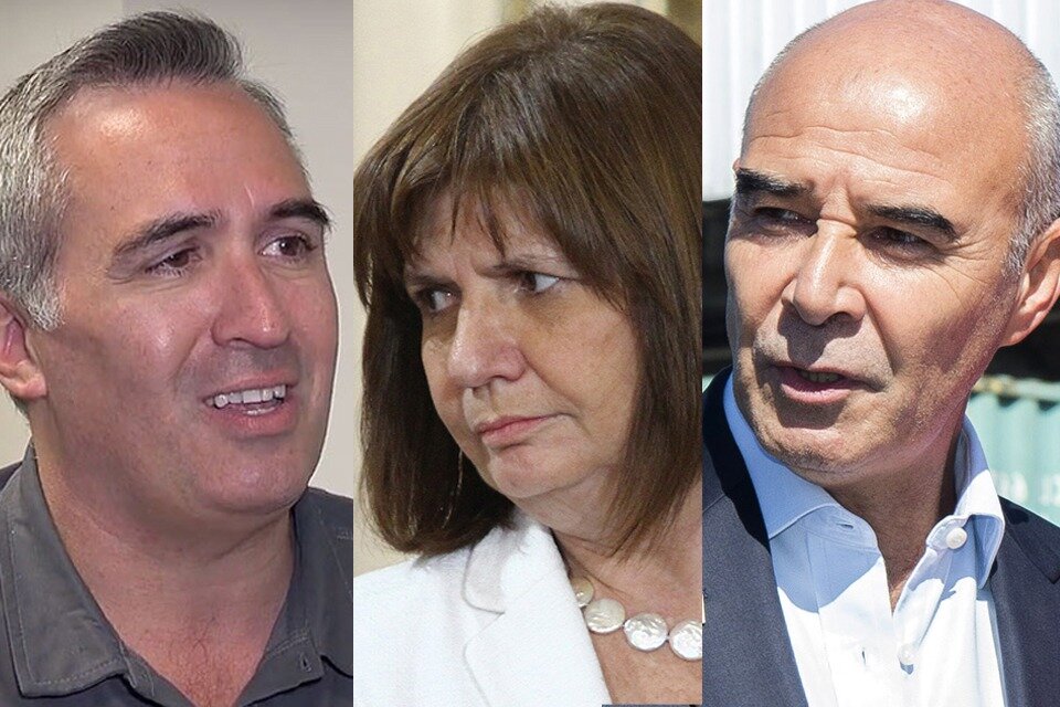 Francisco Sánchez, Patricia Bullrich y Juan José Gómez Centurión, a la derecha. 