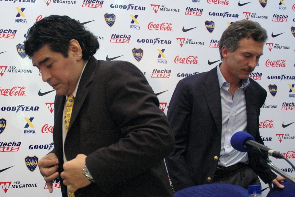 Macri y Maradona, enfrentados desde que coincidieron en Boca.