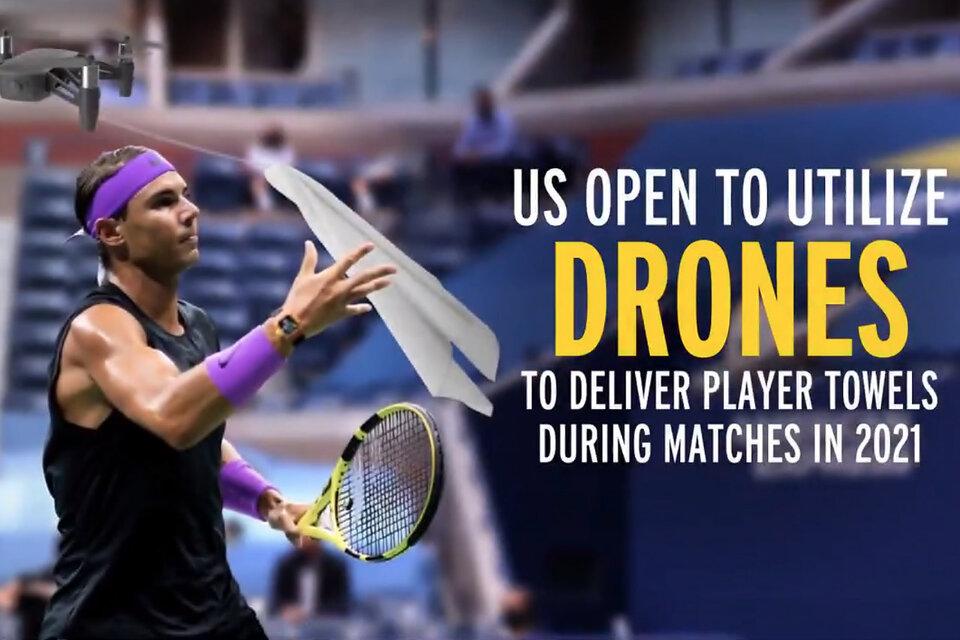 Nada y un dron, en la imagen usada por el US Open.  (Fuente: Twitter)