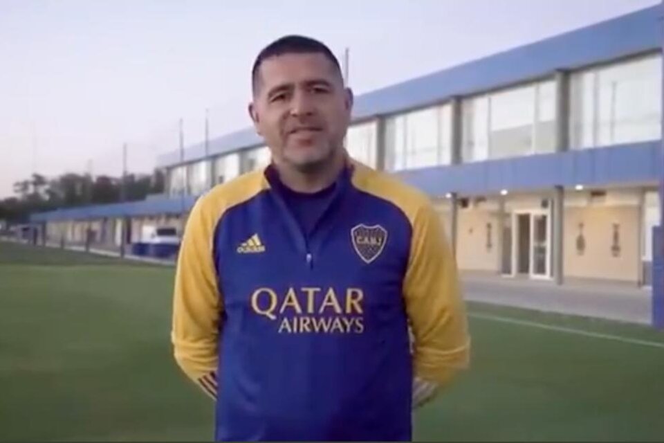 Riquelme grabó un video de 59 segundos para pondar el predio de Boca en Ezeiza. (Fuente: Captura de vídeo )