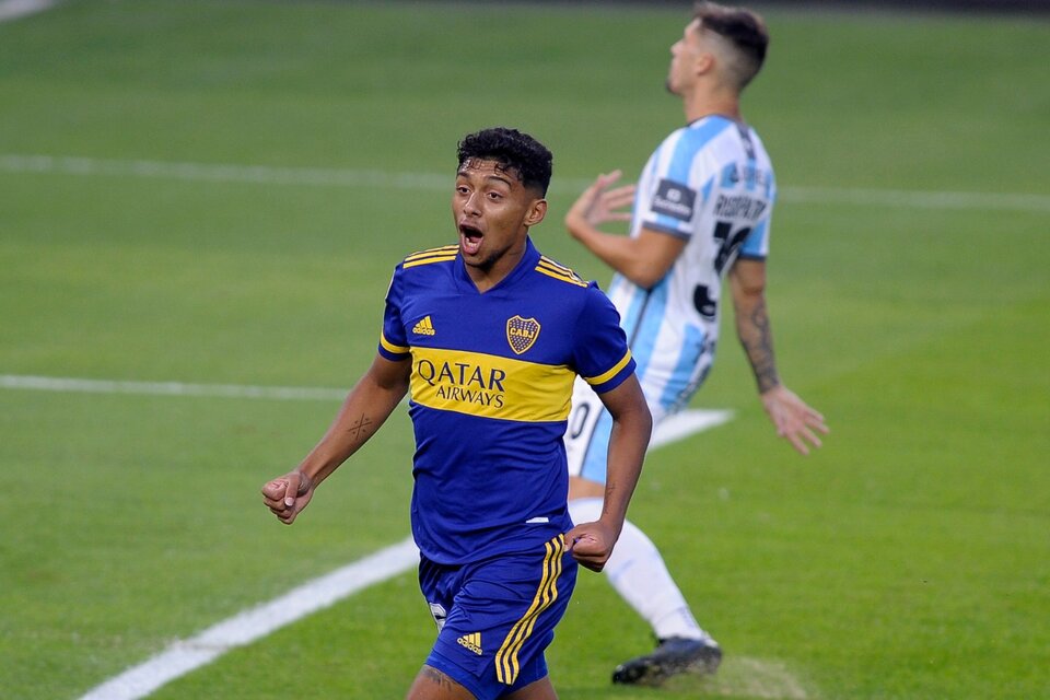 Medina convirtió el primer gol de Boca. (Fuente: Fotobaires)