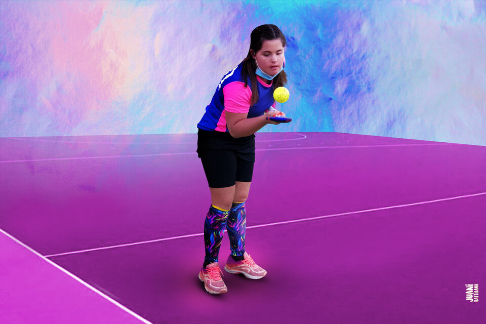 Clara, la hija de Silvina, tiene síndrome de Down y juega al hockey desde los 4 años.