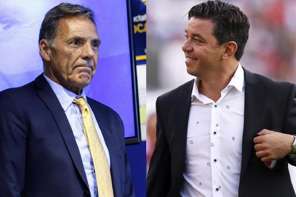 Miguel Russo y Marcelo Gallardo, con la Libertadores en la mira.