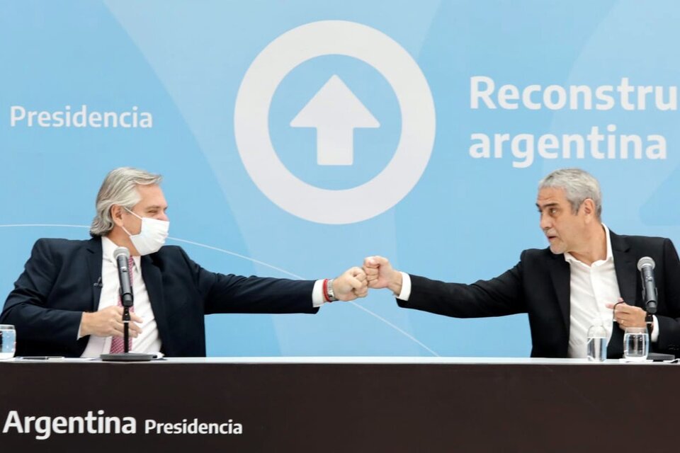 El presidente Alberto Fernández y el ministro Jorge Ferraresi se encargaron de la presentación. (Fuente: NA)