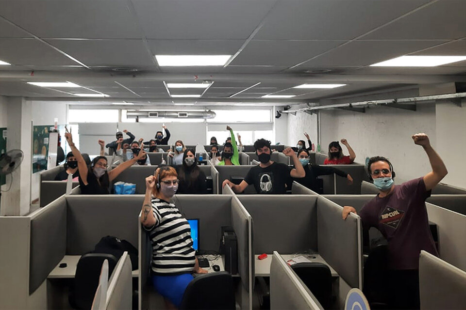 Los trabajadores del call center pedían conservar las fuentes de trabajo.