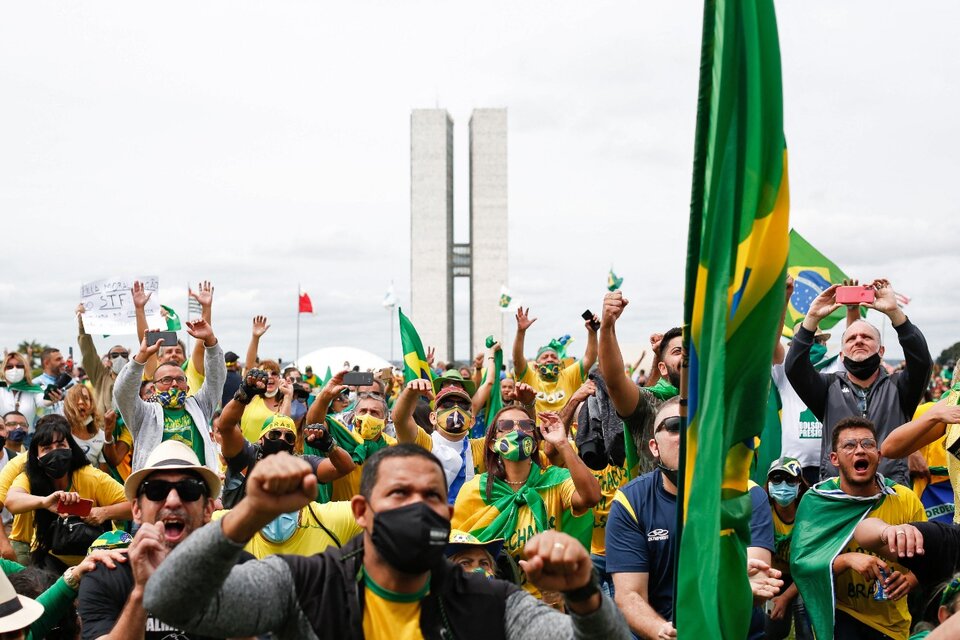 Manifestació a favor de Bolsonaro en Brasilia. (Fuente: AFP)