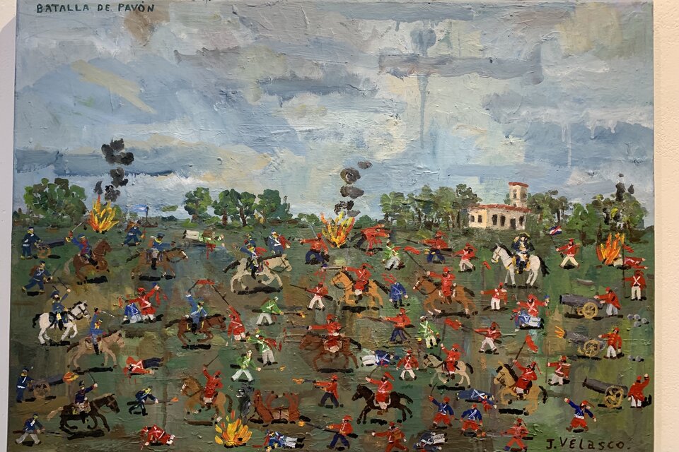 "Batalla de Pavón", óleo de Javier Velasco.