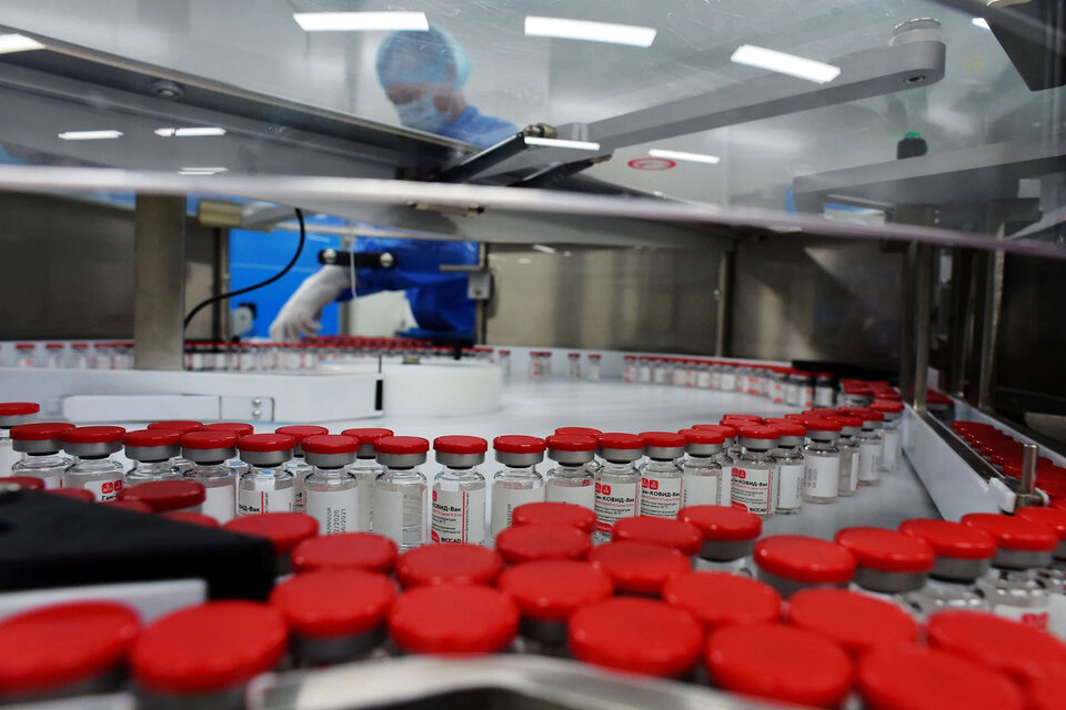 La producción de la vacuna Sputnik en un laboratorio nacional recibe un fuerte impulso estatal para concretarla. (Fuente: AFP)