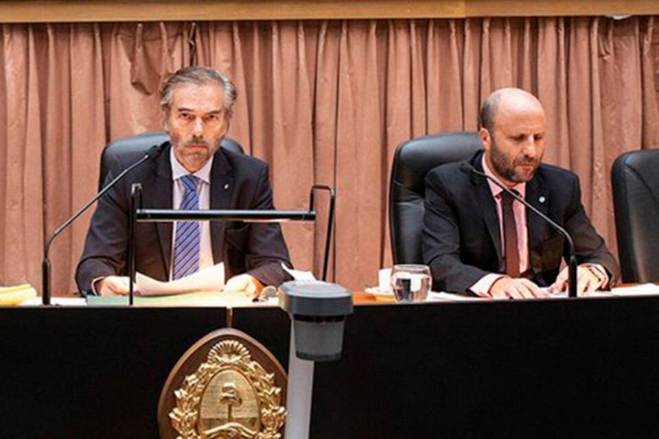 El presidente de la Cámara, Gustavo Hornos y su colega Mariano Borinsky.