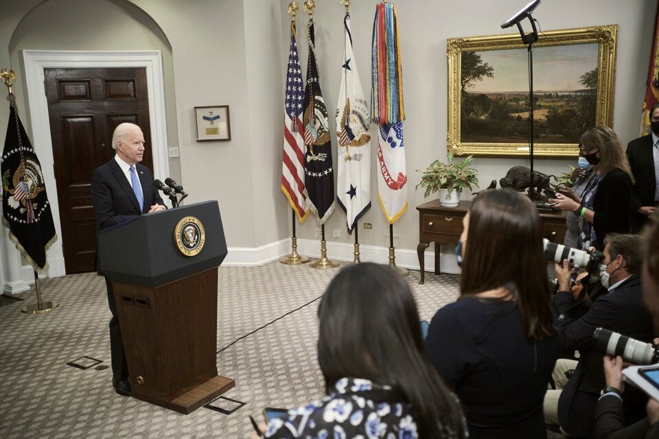 Joe Biden en conferencia de prensa, en la Casa Blanca.  (Fuente: AFP)