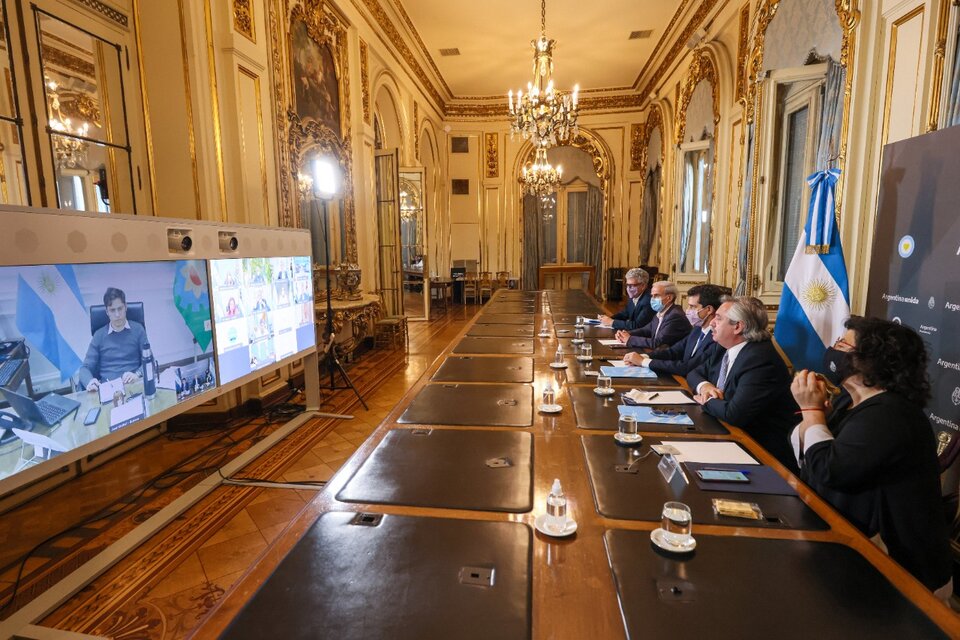 El presidente Alberto Fernández mantendrá una reunión virtual a las 18 horas con 12 gobernadores. (Fuente: Presidencia)