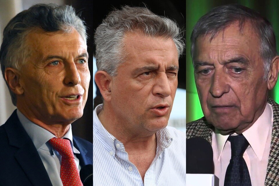 Macri y su ex ministro, Luis Miguel Etchevehere. Lacroze, ex Sociedad Rural, activo en las redes a favor del paro.