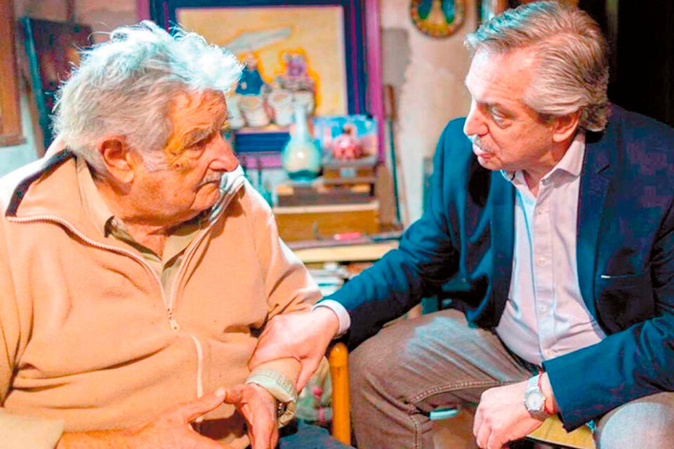 Alberto Fernández y Pepe Mujica hablaron por el cumpleaños 86 del uruguayo y se refirieron al tema del precio de la carne. (Fuente: Télam)
