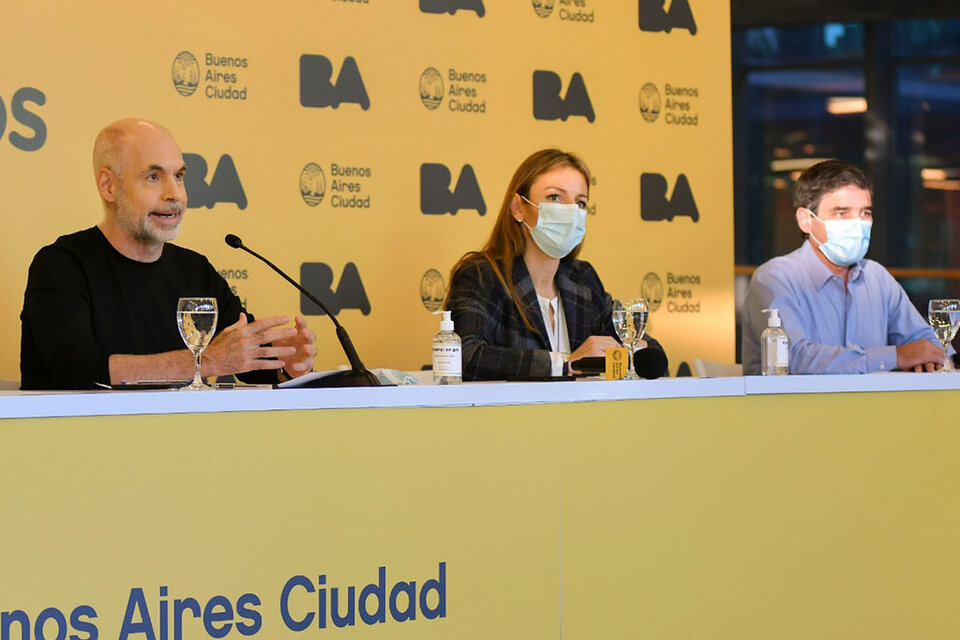 Horacio Rodríguez Larreta, Soledad Acuña y Fernán Quirós. (Fuente: NA)