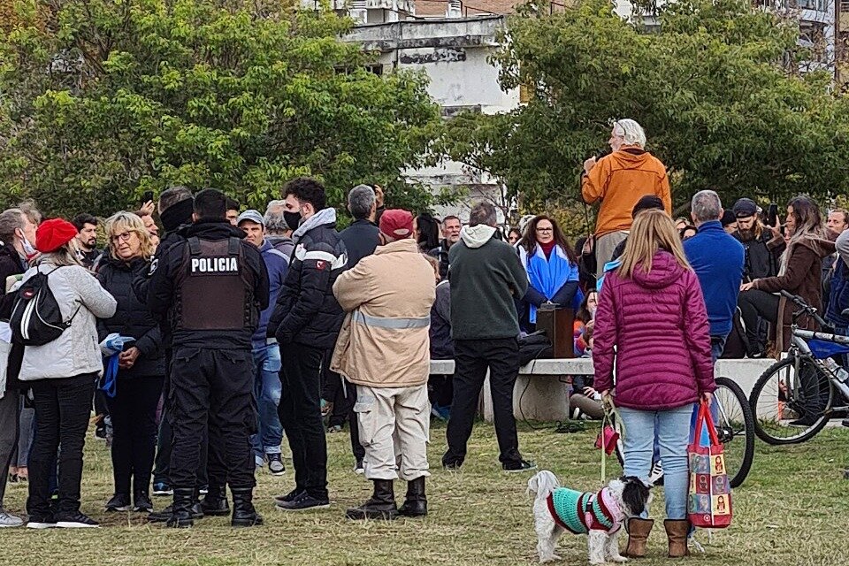 La concentración del domingo en el Parque de las Colectvidades.