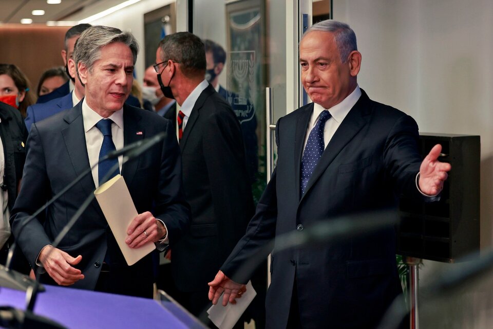Conferencia de prensa de Blinken y Netanyahu en Jerusalén. (Fuente: EFE)